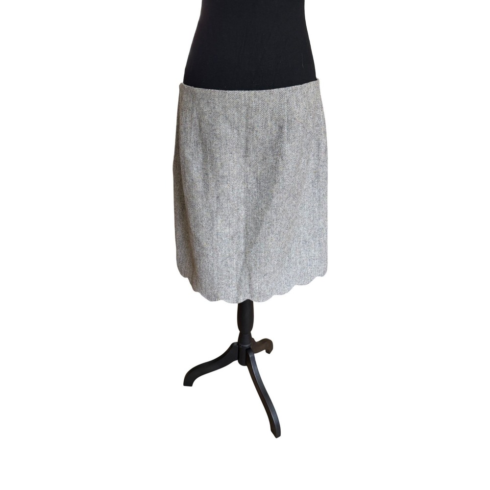 Talbots  Herringbone Wool Blend‎ Scalloped Hem Skirt PH5090 07/17 1ots